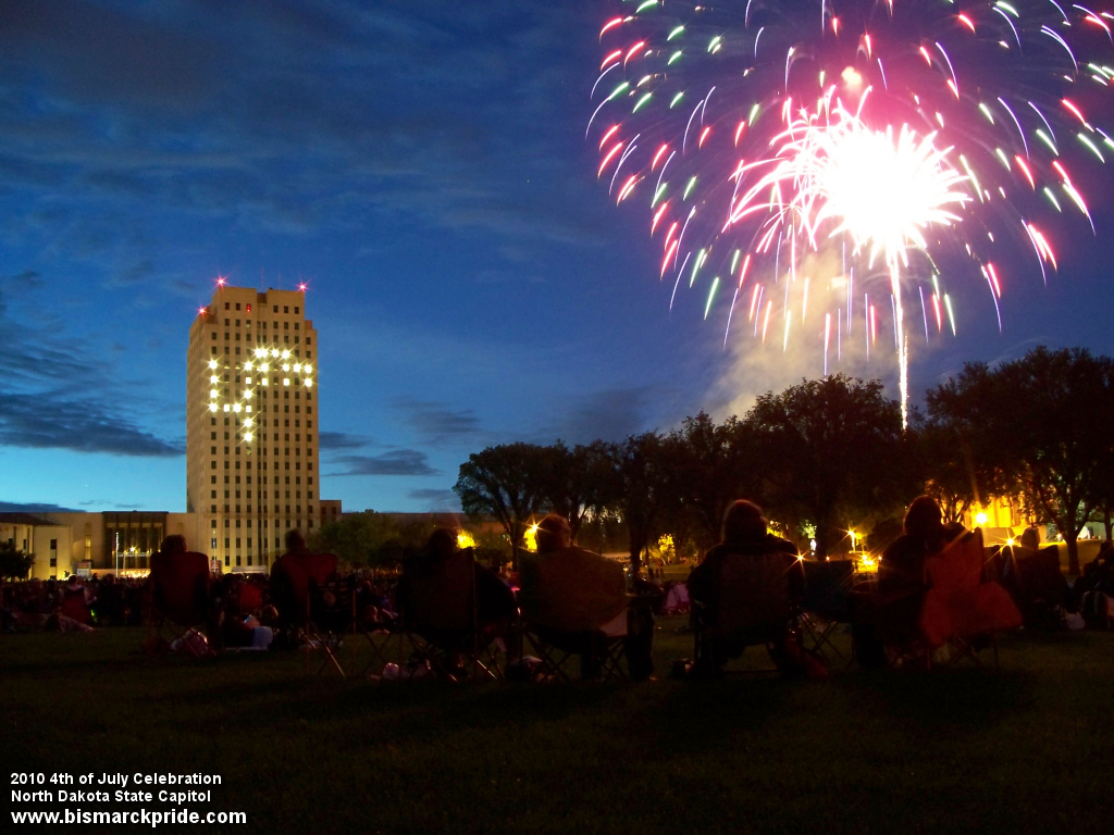 Picture of 4th of July North Dakota Capitol Fireworks Celebration in